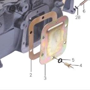 Крышка КПП JAC N56 боковая OE — положение на схеме Корпус КПП