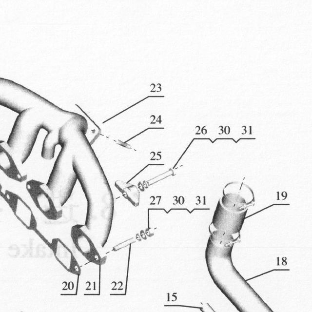 Прижимная пластина выпускного коллектора — положение на схеме Впускной и выпускной коллектора