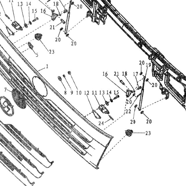 Петля капота SHACMAN F2000/F3000 81.62440.0031 ORIGINAL — положение на схеме Решетка радиатора
