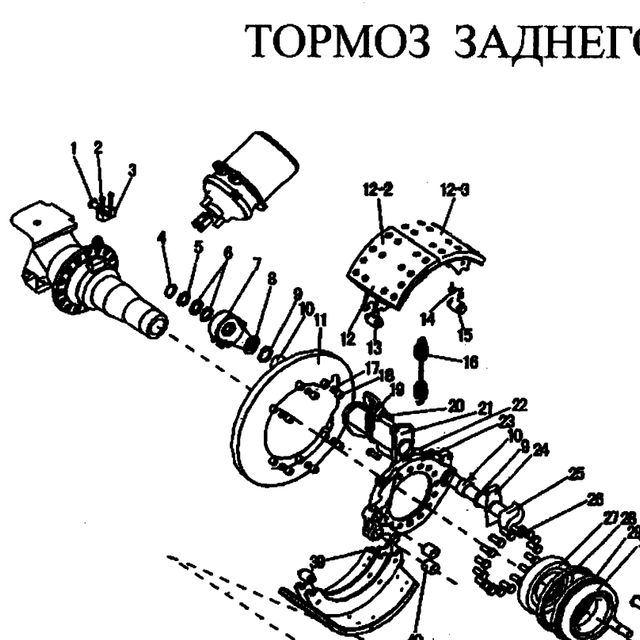 пылезащитный колпак — положение на схеме Задний тормоз