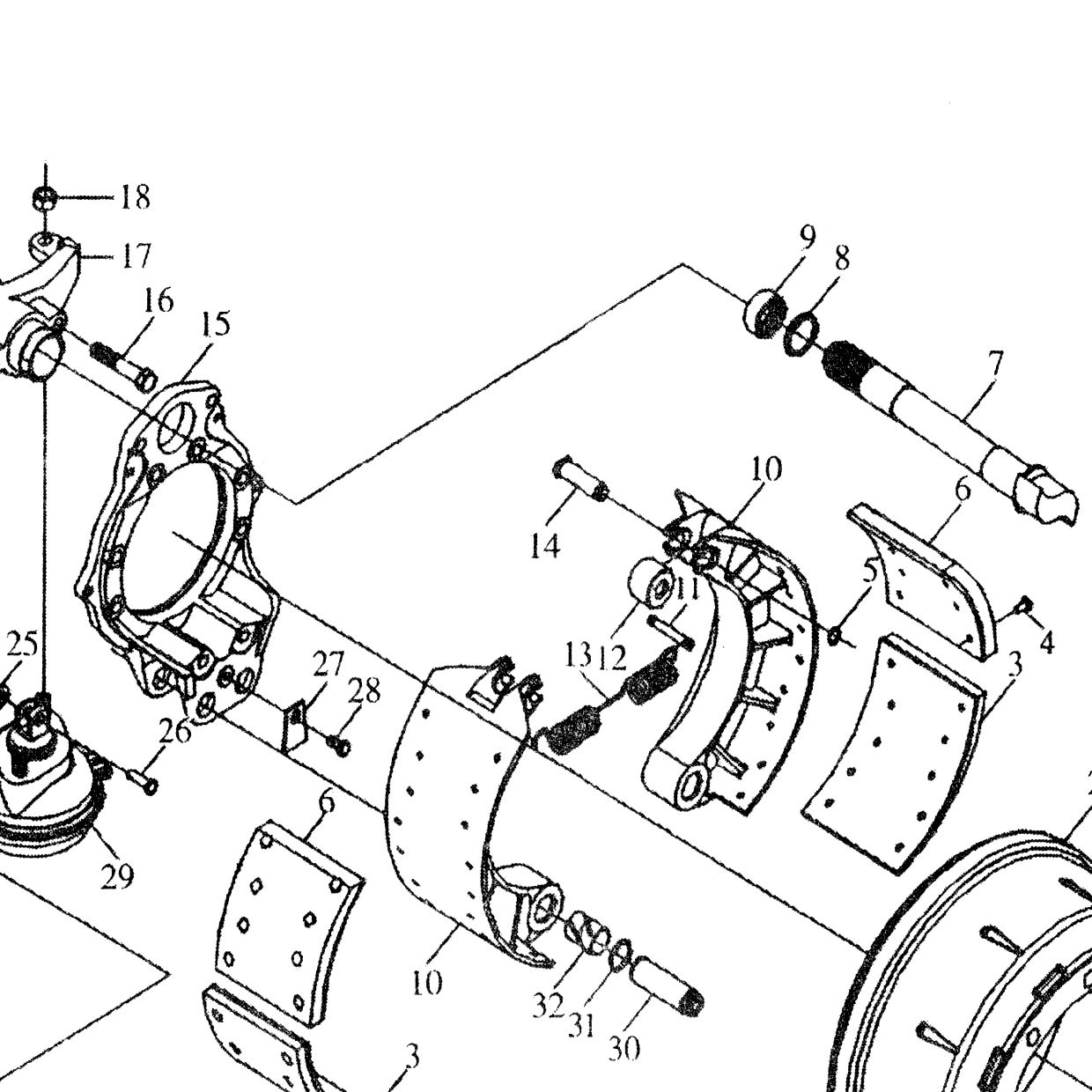 Суппорт тормозной передний F2000 — положение на схеме Передняя ось MAN