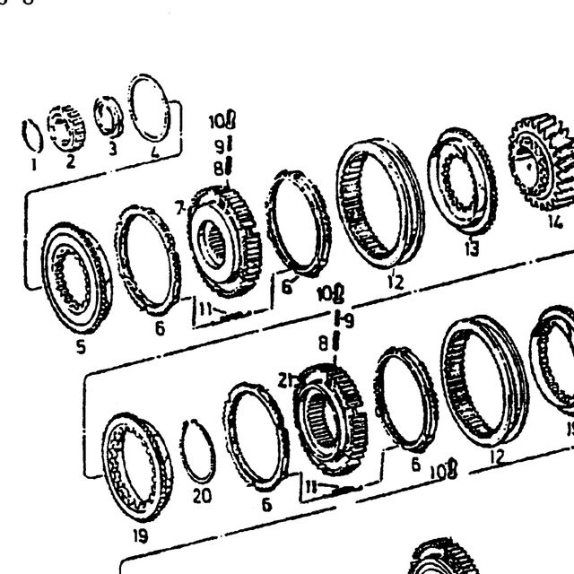 Кольцо синхронизатора 1-2 передач КПП ZF 5S-150 HOWO (Хово) — положение на схеме Вторвал ZF S6-120