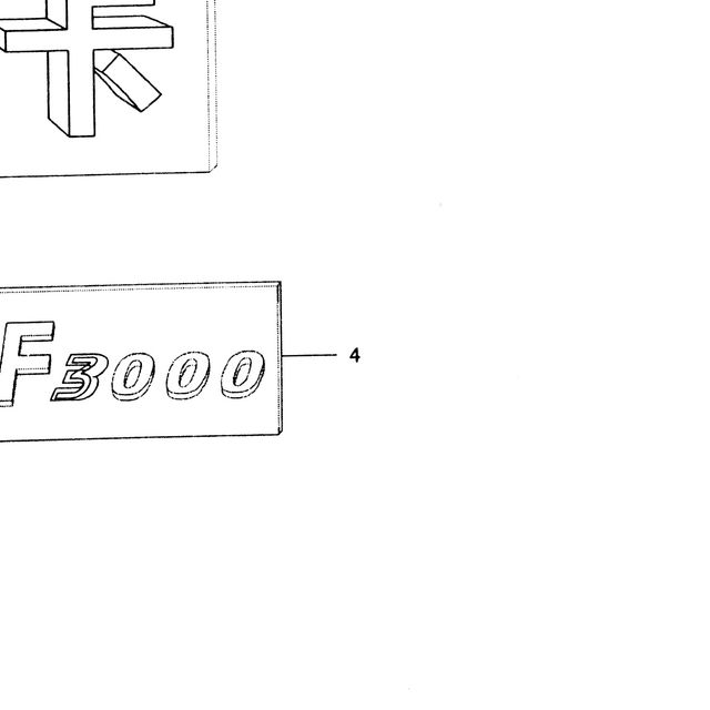 Знак на капот (эмблема) буквы "F3000" — положение на схеме Табличка с товарным знаком
