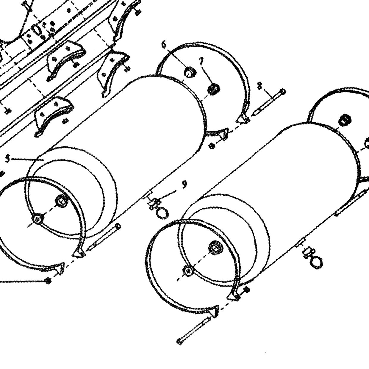 Клапан слива конденсата ресивера SHACMAN F3000 81.51260.6054 ORIGINAL — положение на схеме Крепление воздушного ресивера (IV)