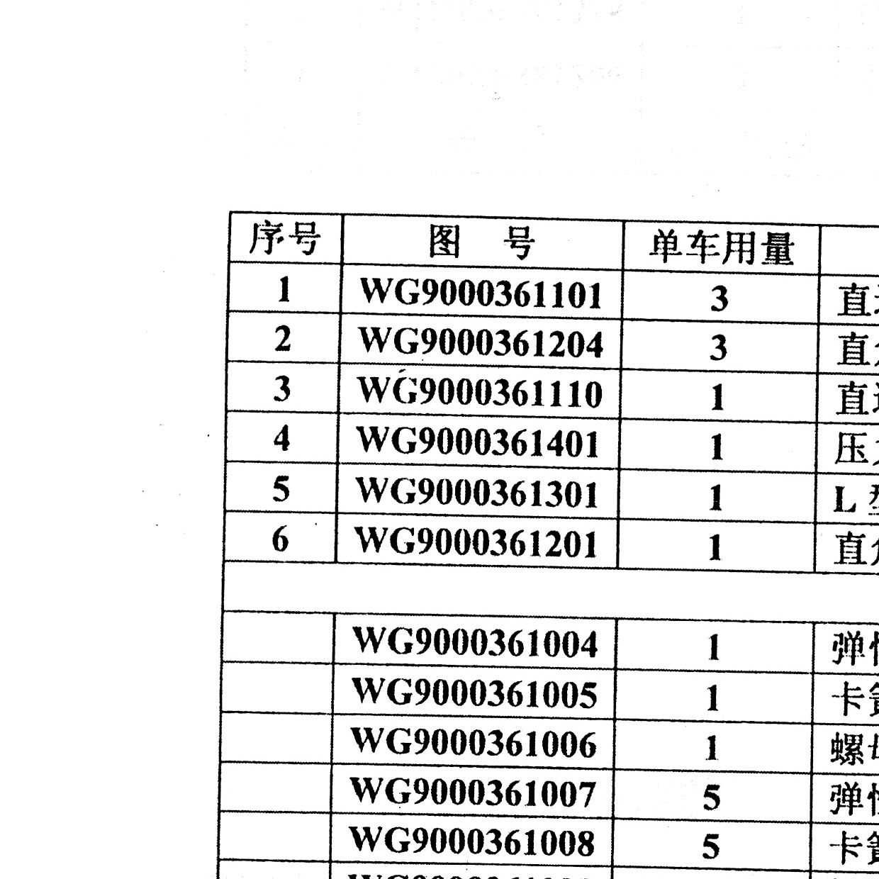 Деталь по артикулу WG9000361401 — положение на схеме Тормозные фитинги, трубки 6.1.6.2