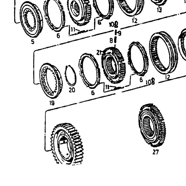 Кольцо синхронизатора 1-2 передач КПП ZF 5S-150 HOWO (Хово) — положение на схеме Вторвал ZF S6-120
