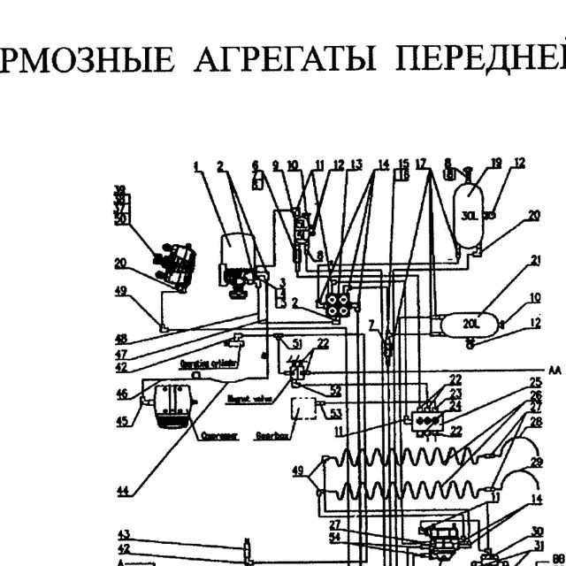 пустотелый болт — положение на схеме Передняя тормозная система.