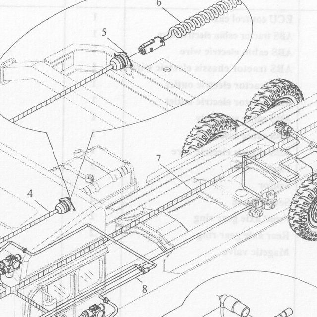 Жгут проводов ABS шасси — положение на схеме Блок управления электронный АВS ЕСU 6X4