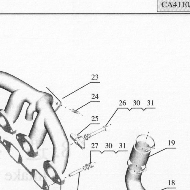 Прокладка турбокомпрессора — положение на схеме Впускной и выпускной коллектора