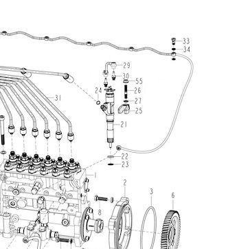 Форсунка топливная D12 Евро-2 HOWO A7 (Хово А7) — положение на схеме Система подачи топлива   D12 Euro2