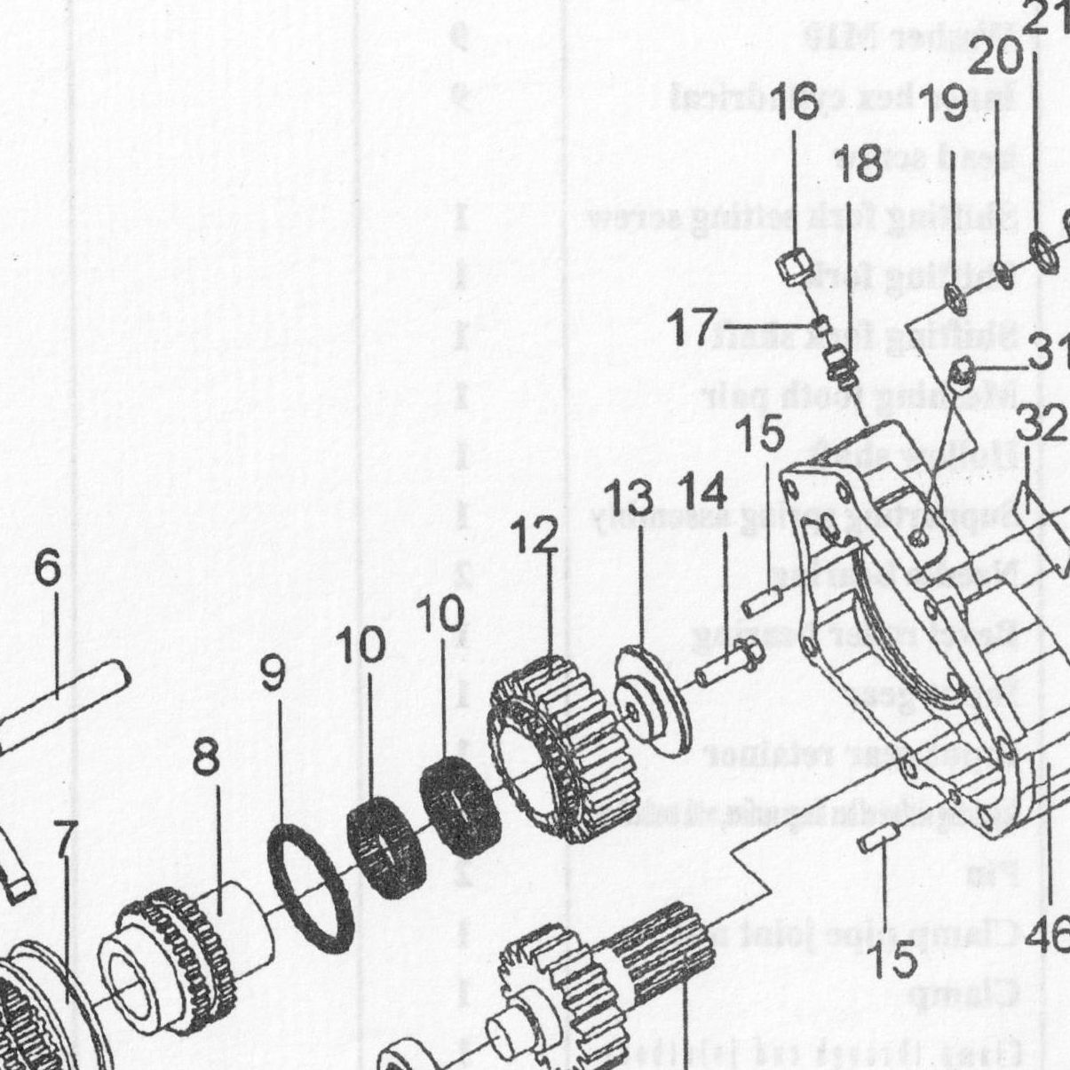 Шестерня SHACMAN SHAANXI КОМ (входная) OE — положение на схеме Коробка отбора мощности QH50