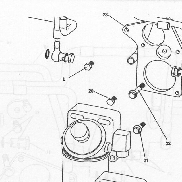 Болт масляного насоса D10, L25, HOWO — положение на схеме Топливная система