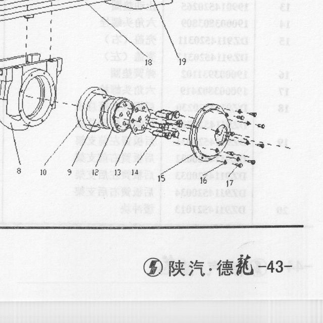 Крышка вала балансира SHAANXI F2000 F3000 с проточкой — положение на схеме Балансирная подвеска I (грузовик, тягач)
