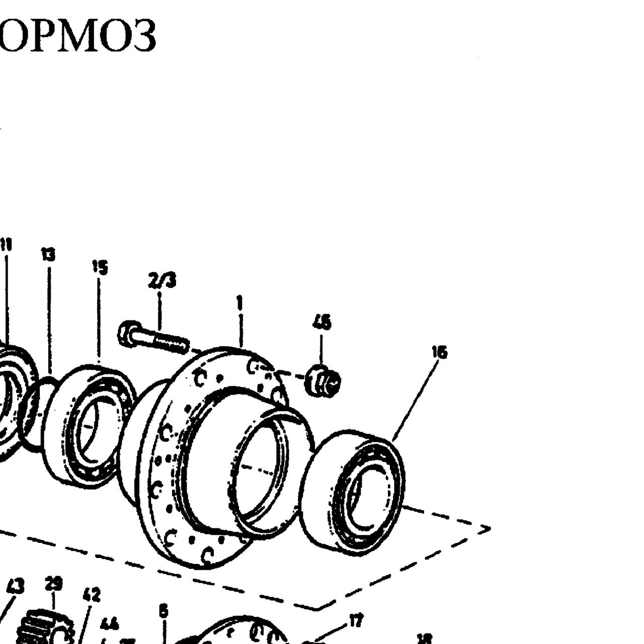 Корпус бортового (колесного) редуктора HOWO (Хово) без сателлитов — положение на схеме Бортовой редуктор