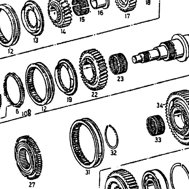 шестерня 3-й передачи вторичного вала — положение на схеме Вторвал ZF S6-120